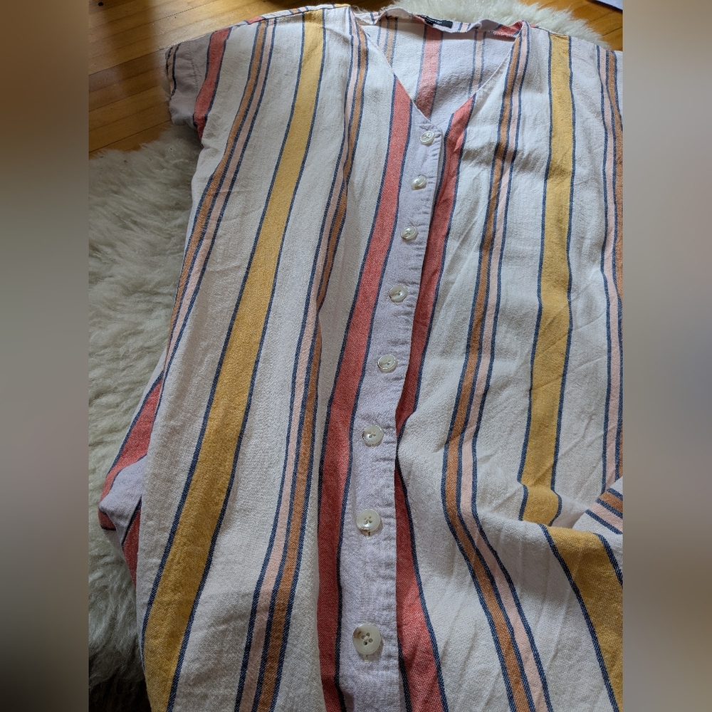 Madewell Linen/Cotton Button-Up Dress